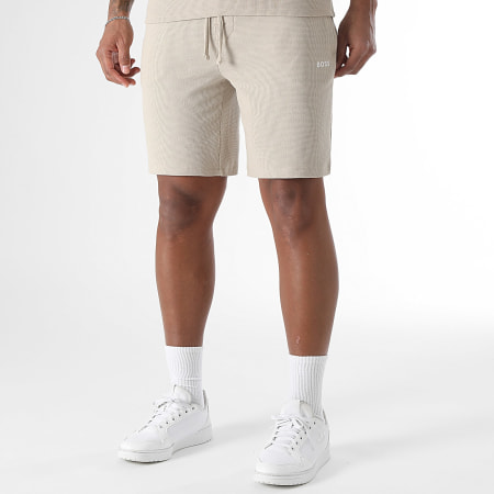 BOSS - Ensemble Tee Shirt Et Short Jogging Waffle 50535891 50535884 Beige